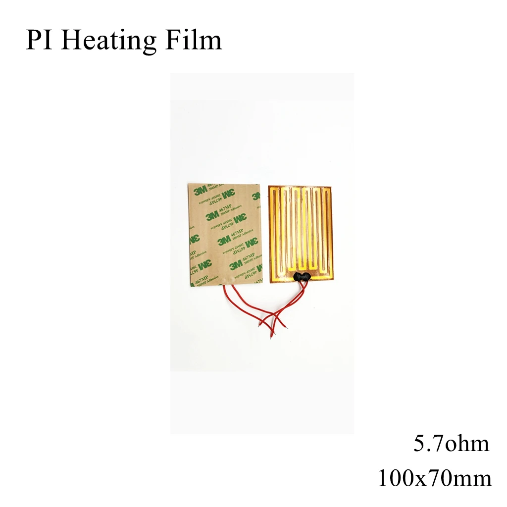 100x70mm 5V 12V 24V 110V 220V PI Heating Film Polyimide Adhesive Electric Heater Plate Panel Pad Mat Fuel Foil Oil Engine Tank |