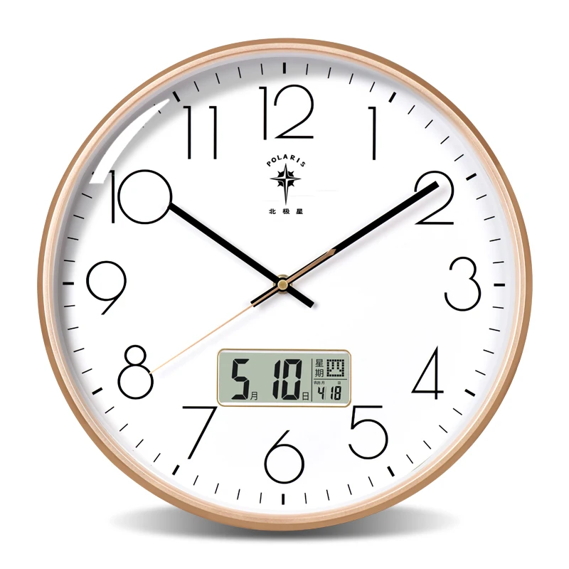 Large LED Wall Clock Silent Digital Clocks Mechanism Wall Watches Color:E;Sheet Size:12 inch