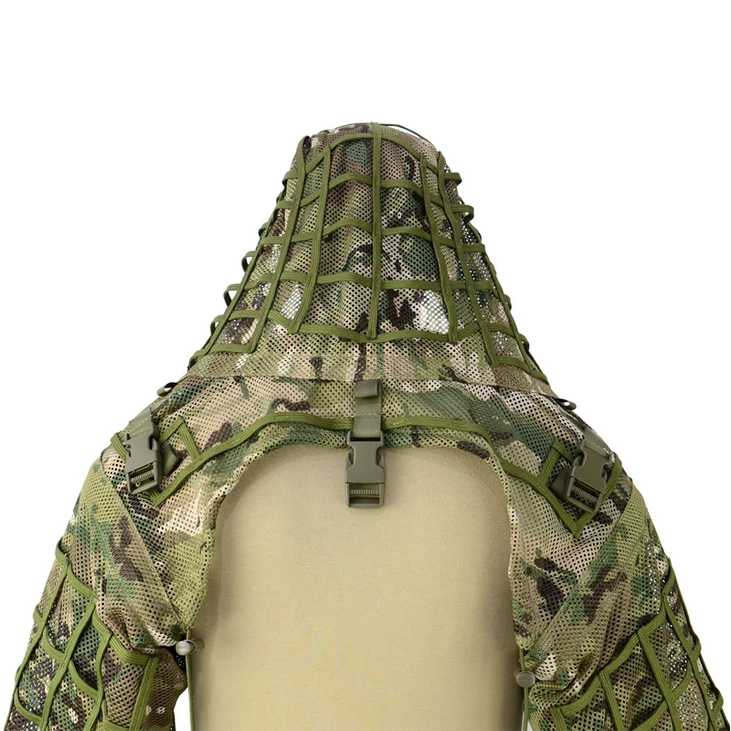 Manteau Ghillie mesh tactique sniper 3D - vêtement camouflage respirant chasse tir pêche extérieur