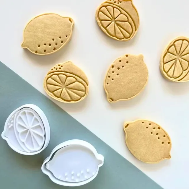 Lemon Shaped Cookie Cutter Mold Lemon Pattern Biscuit Embosser Mould Fondant Baking Decorating Tool Party Cake Decoration 5