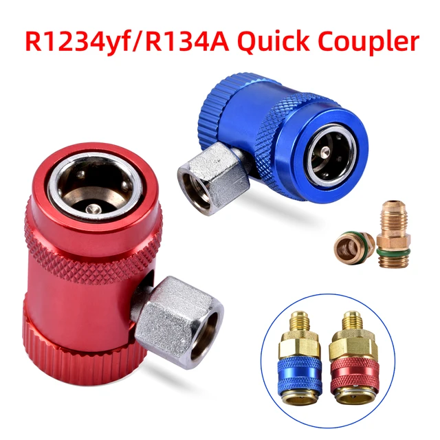 Adaptateur de climatisation à raccord rapide, réfrigérant R134A R1234yf,  adaptateur de climatisation en laiton, raccord rapide - AliExpress