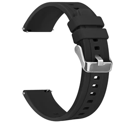 Premium 22mm Silicone Sports Strap - Versatile Smartwatch Band Replacement for 22mm (Black)