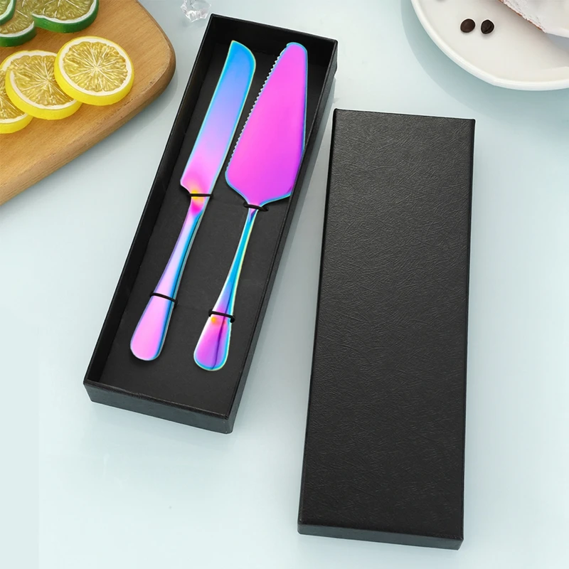 Knife and Server with Thickened Dining Stainless Steel Cutter Pie Spatula Birthday Anniversary Baking Tool Gift of 2
