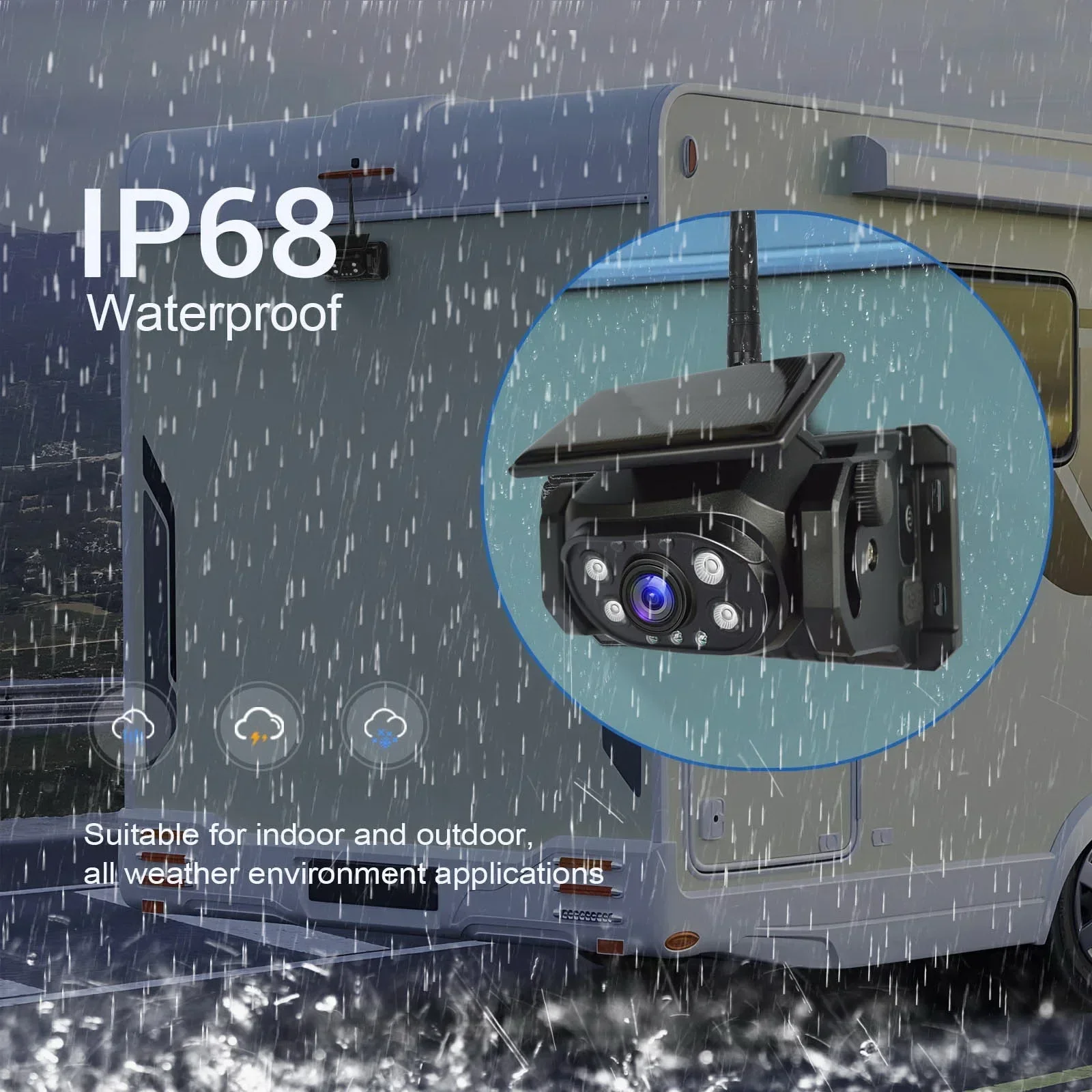 Camera mounted on rear of vehicle