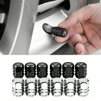 Polished Aluminum Alloy Wheel Tire Valve Caps With BMW Round M Emblem Auto Decor Accessories 2