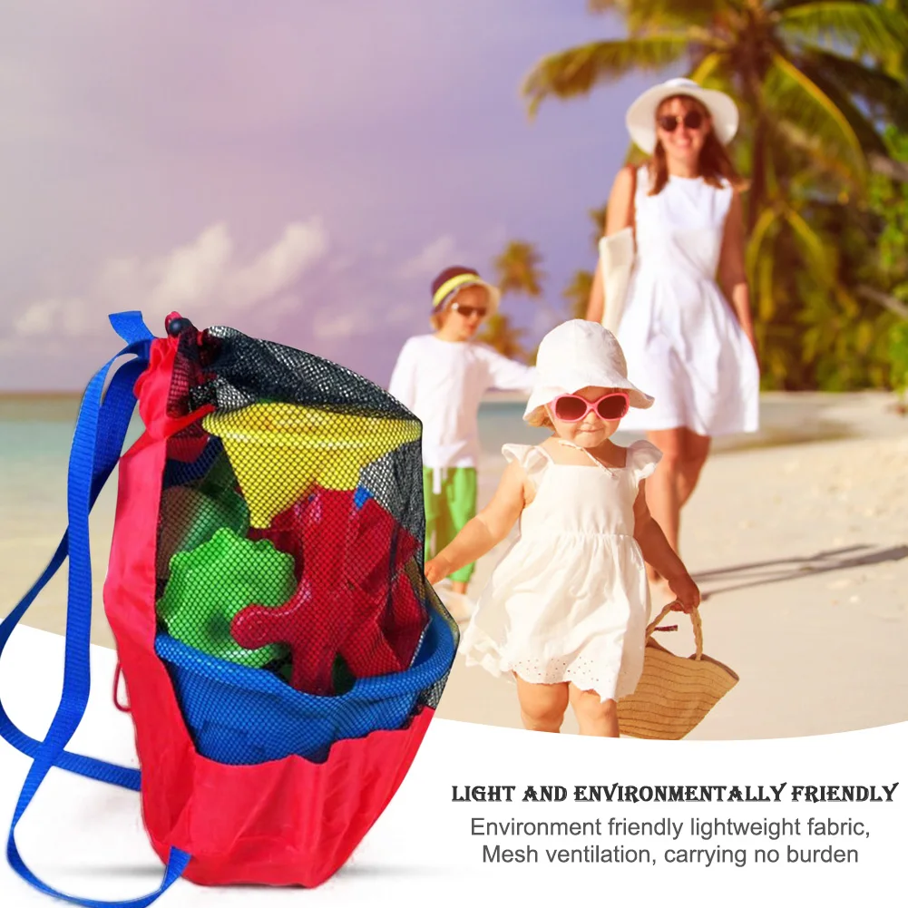 Outdoor Swimming Beach Bag Swimming Bag Foldable Mesh Children Beach Toy Organizer Pouch for Kids Summer Sundries Organizer 3