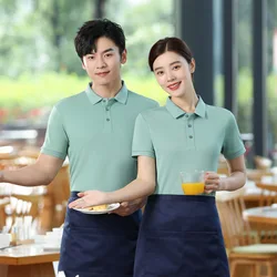 Western Restaurant Work Clothes T-shirt Summer Dessert Shop Waiter Short Sleeve Female Fast Food Milk Tea Coffee Shop Staff Clot