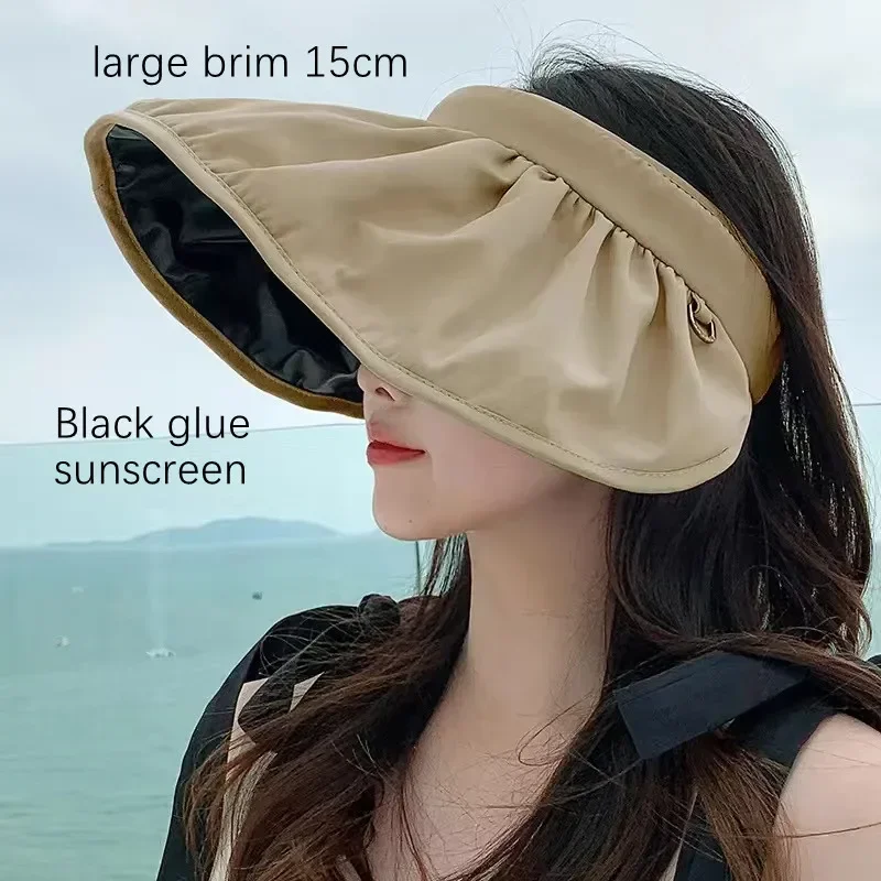 Cappello Da Sole Elonglin Per Donna: Morbido, Pieghevole E Regolabile, Con Tesa Larga, Perfetto Per Spiaggia, Trekking E Vacanze Estive. Colore Beige.