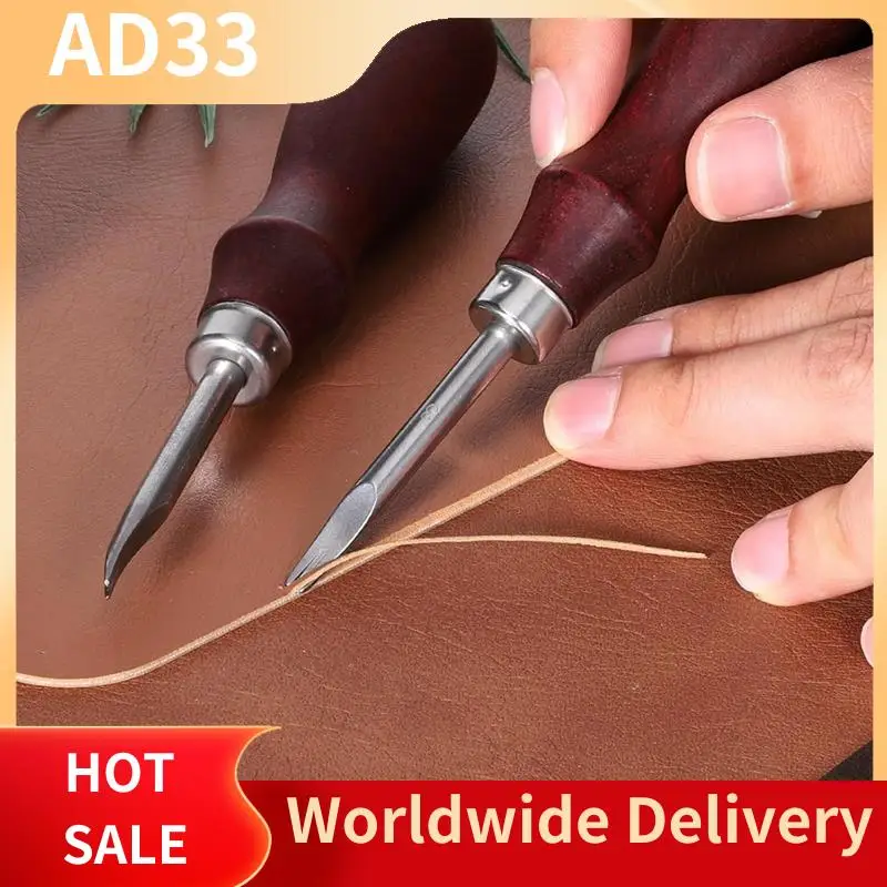 【A28I DIY 가죽공예 도구- 가죽 가장자리 스키빙 베벨러 세트(2개), 1.0mm 및 1.5mm 크기 포함】