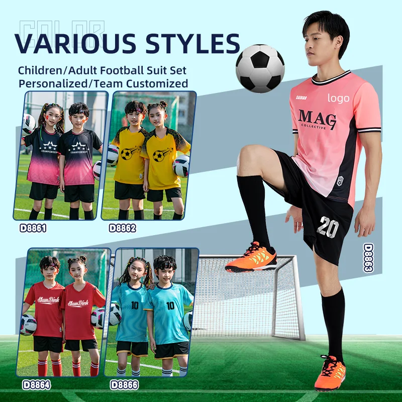 Futsal Sportswear Kits Adult and Kids Boy Training Tracksuit Football Jerseys Soccer Uniforms Athlete Training Shirts customized