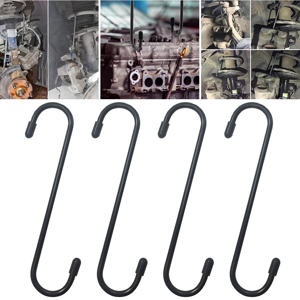

4PCS Brake Caliper Hanger Hooks Automotive Repair Tool S Shape With Rubber Tips For Bearing Axle Automotive Tool