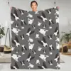Bull Terrier Soft Durable Blankets Pet Gray Camping Bedding Throws Winter Funny Design Flannel Bedspread Sofa Bed Cover 1