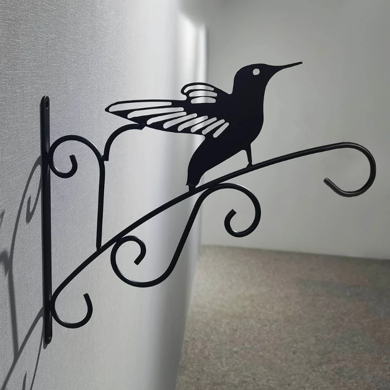 

European Metal Flower Pot Hooks Bracket Iron Art Plant Hanger Outdoor Garden Wall Fence Hanging Planter Basket Dropship