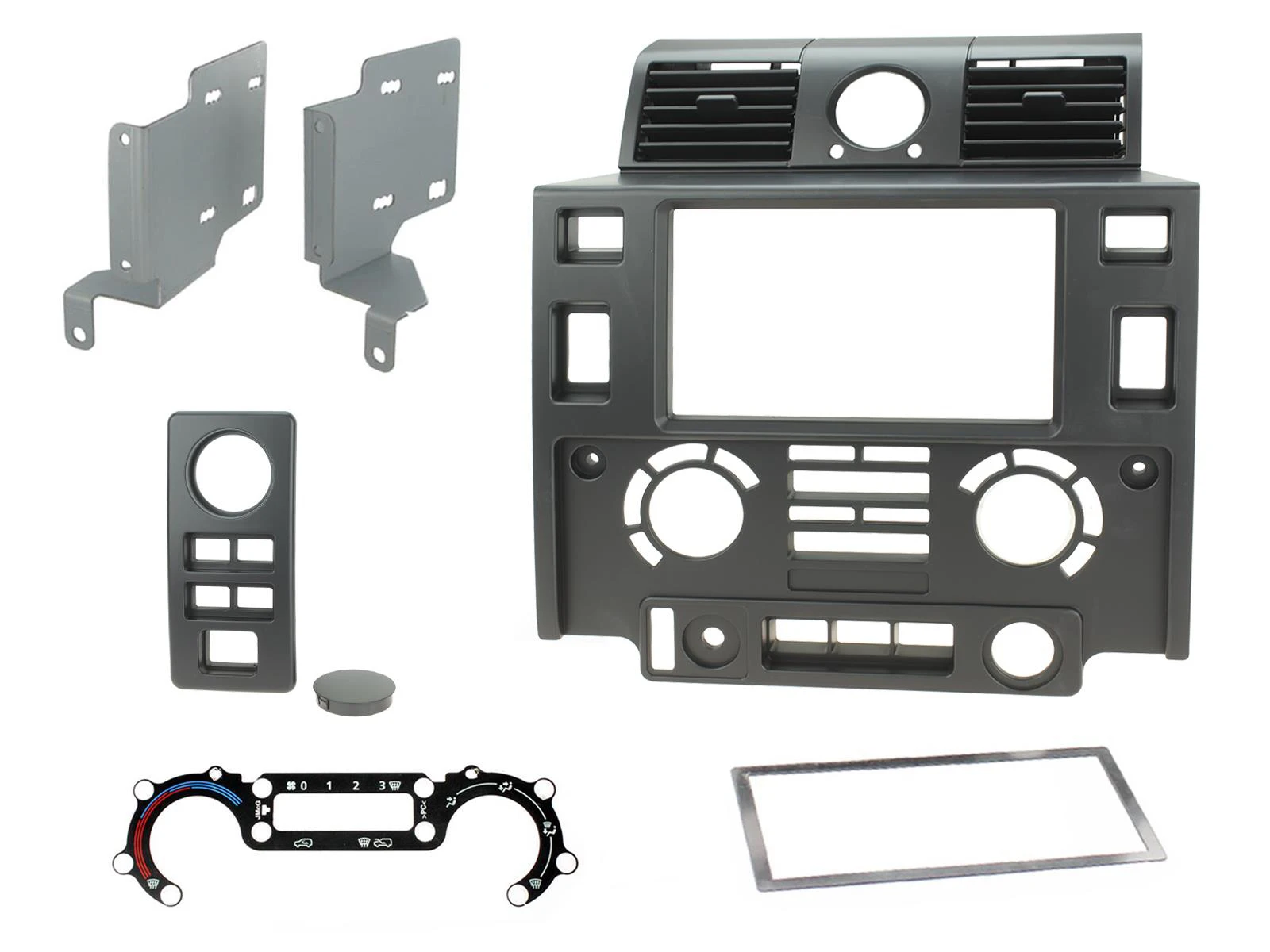 Double Din Car Fascia Radio Panel for Land Rover Defender 2007-2016 Dash  Kit Install Facia Plate Bezel Console Adapter Trim