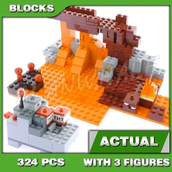 324pcs Game My World The Wither Fire Fortress Tumbling Wall Function 10469 Building Blocks Sets