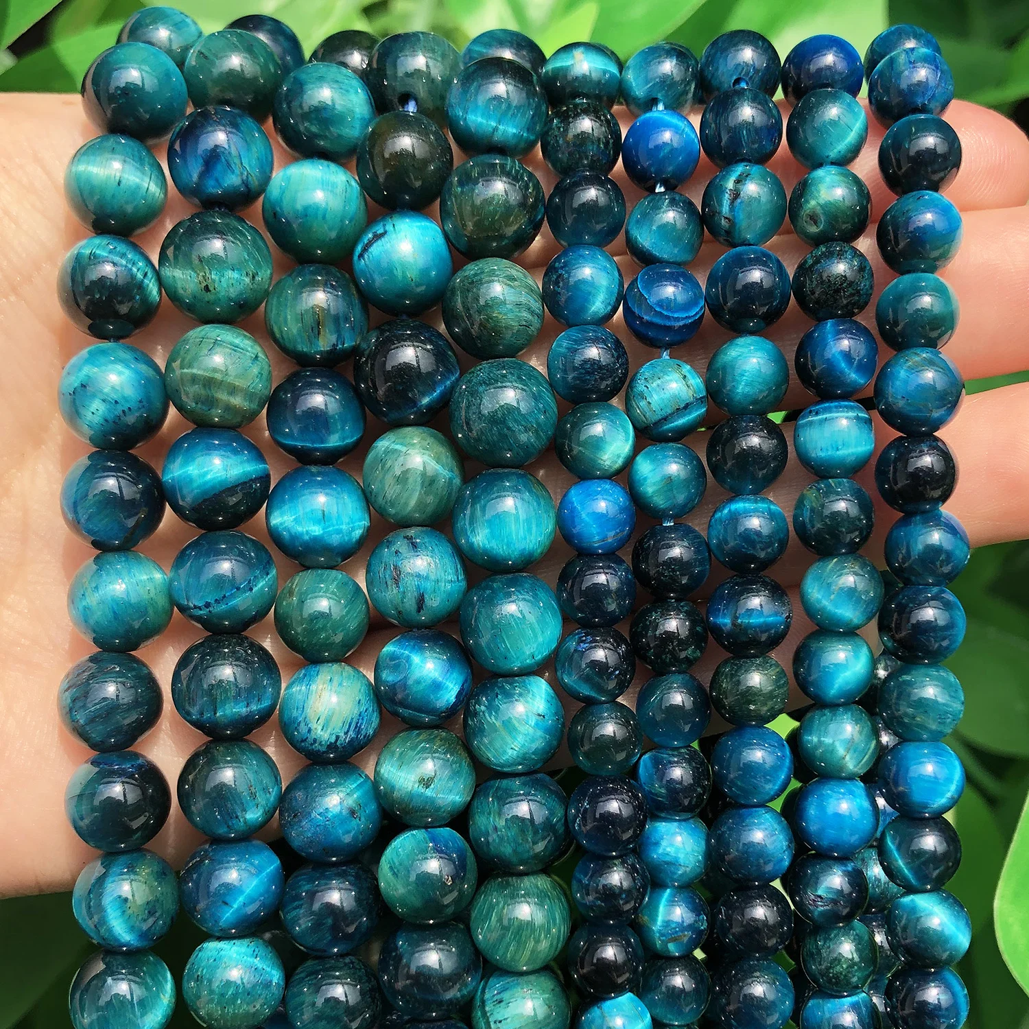 

Natural Stone Beads Peacock Blue Tiger Eye Round Loose Beads For Jewelry Making 6 8 10mm DIY Bracelet Necklace Accessories 15''