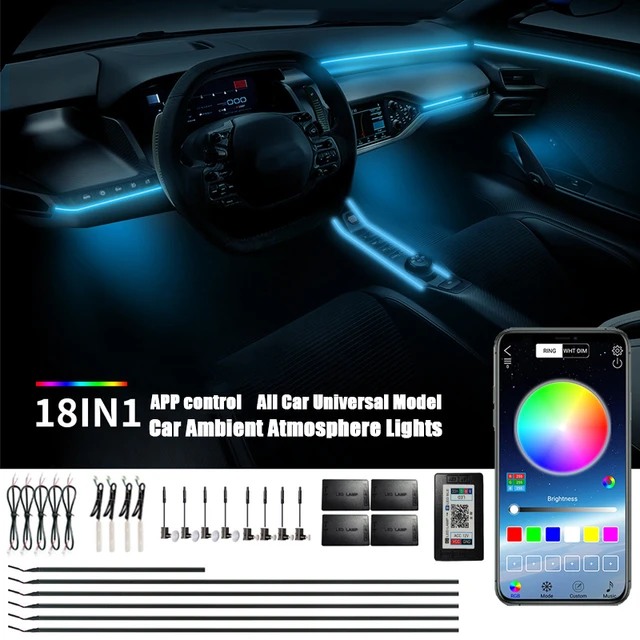 Sinfonía coche luz ambiente RGB 2013 Color coche interior Led tira acrílico  coche ambiente atmósfera luz en AliExpress