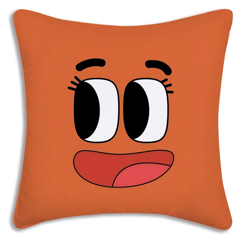 Animation Amazing World Gumball Pillow Covers Cartoon Sofa Decorative Home Double-sided Printing Short Plush Cute Cushion Cover 6