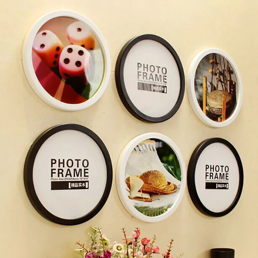 Photo Frame Wood Photo Frame Wood Frame Wood Picture Frame Round Photo Frame DIY Wooden Wall Mounted Hanging Picture Frame Weeding Gift Home Decor Murale 6-12inch