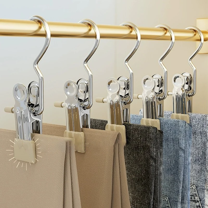 

1Pcs Stainless Steel Shoe Rack Pants Folder Boot Hanger Holder Portable Travel Laundry Hook Hanging Clothes Sock Clip