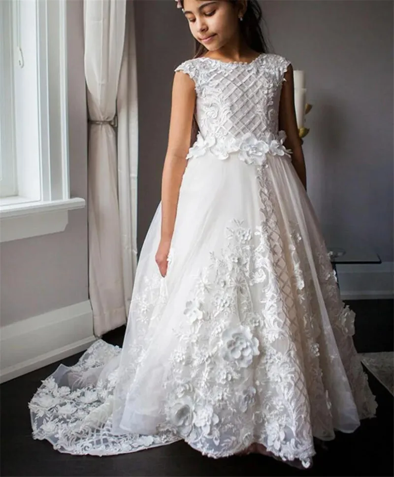 

Кружевное платье с аппликацией, для девочек