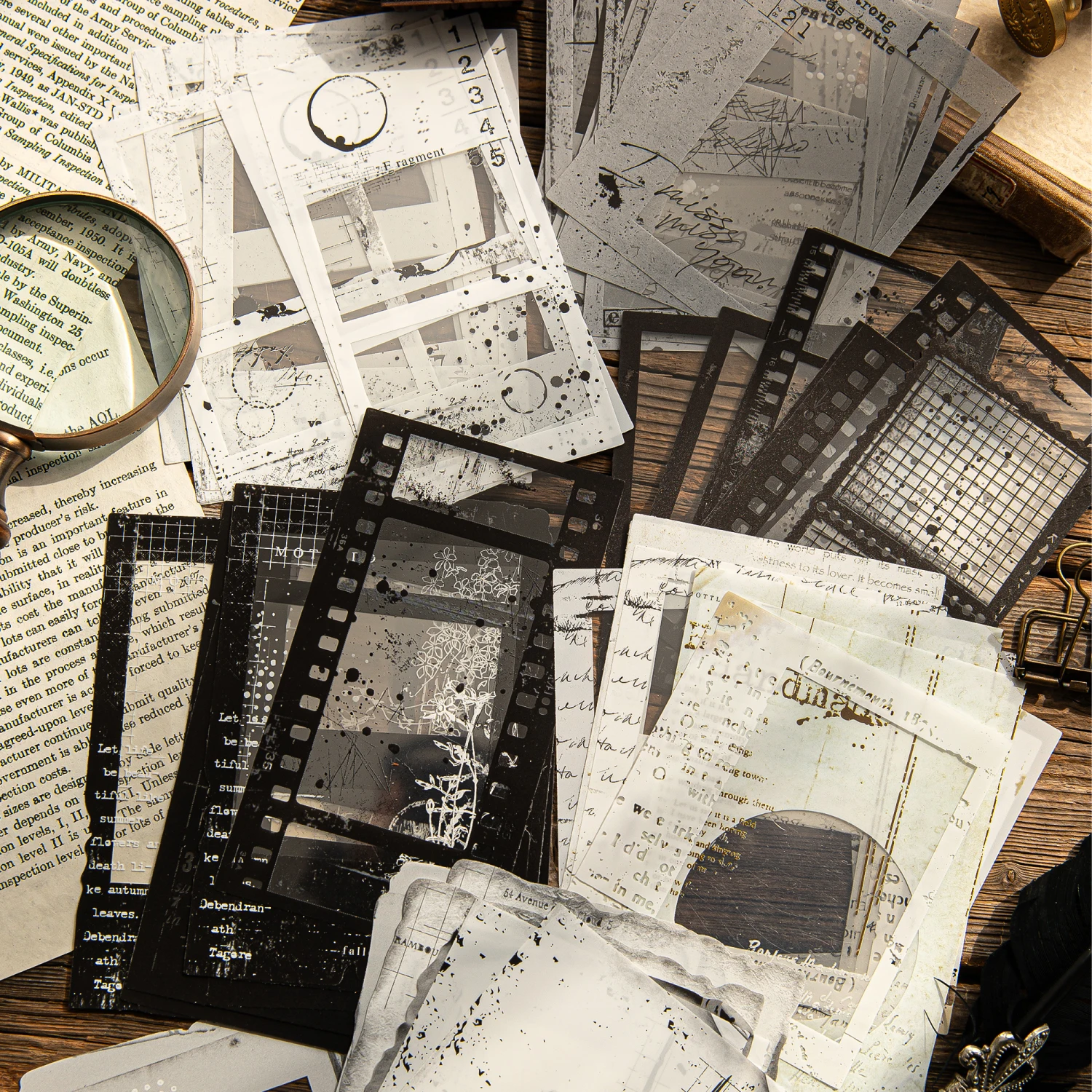 Vintage Photo Film Frame PET Sticker Package DIY Diary Junk Journal Decoration Label Stickers Album Scrapbooking 10 Sheets