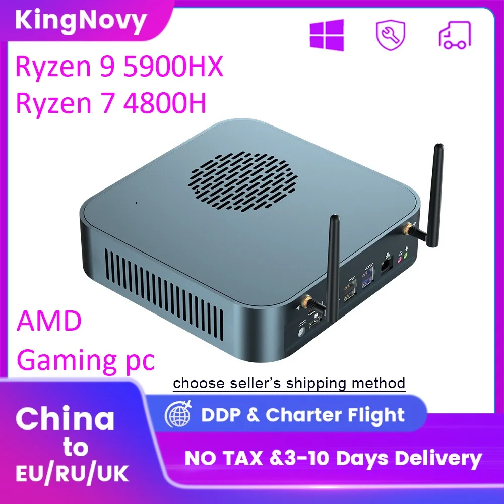 Kingnovy gaming computador 7nm amd ryzen 9 5900hx 7 4800h mini gamer de ...