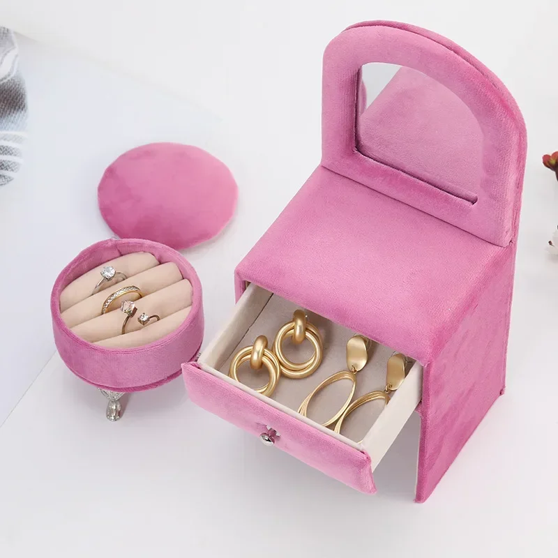 Pink Sofa Shape Jewelry Box Beautiful Case Fashion Jewellery Store Showcase Holder Organizer Cigarettes Box