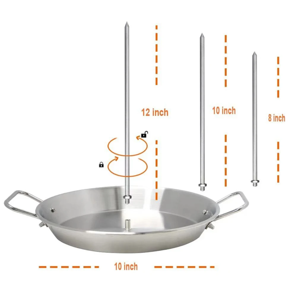 Pionowy stojak na szpikulce ze stali nierdzewnej wyjmowane grillowanie mięsa pluć 3 wyjmowane kolce (8 