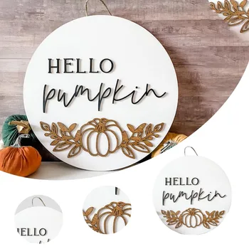 Hello Fall Decorations For Home Fall Door Sign Pumpkin Wreath Hanger Decor Wall Door Decor For Indoor Front Porch Signs Love 2