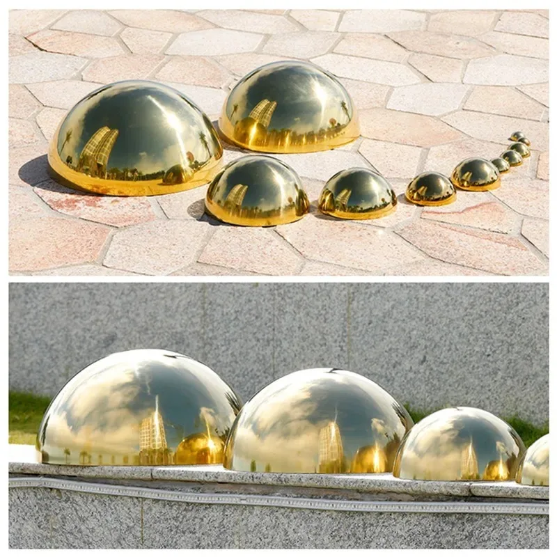 Dia 19-300mm 304 Stainless Steel Hollow Ball Golden 1.0mm Titanium Gold Metal Hollow Ball Golden Mirror Surface Decorative Ball