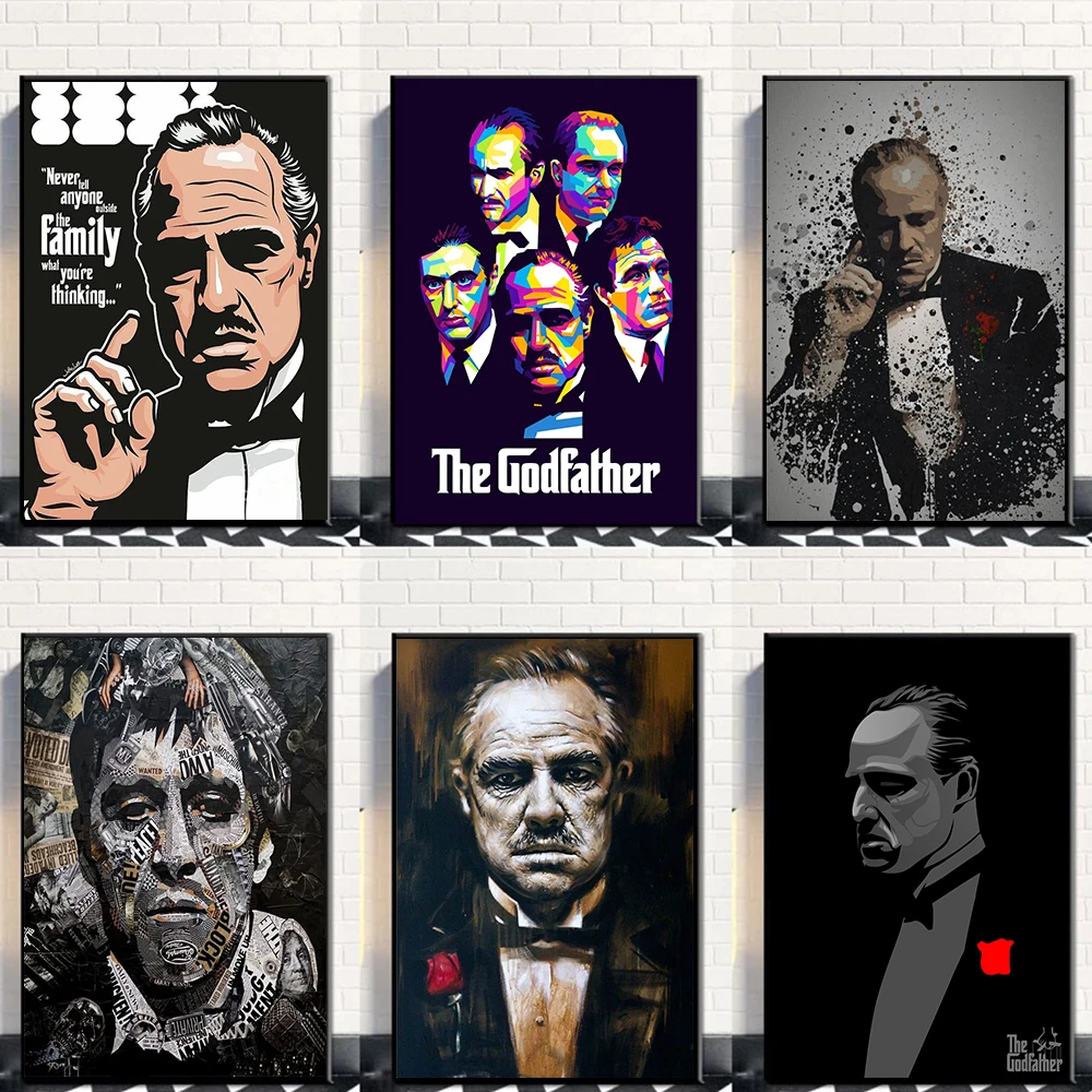 O Poderoso Chefão Filme Personagem Cartaz, Vintage Citações Impressões,  Retro Wall Art, Pintura Graffiti Canvas, Modern Pop Home Decor - AliExpress, image size:1000x1000