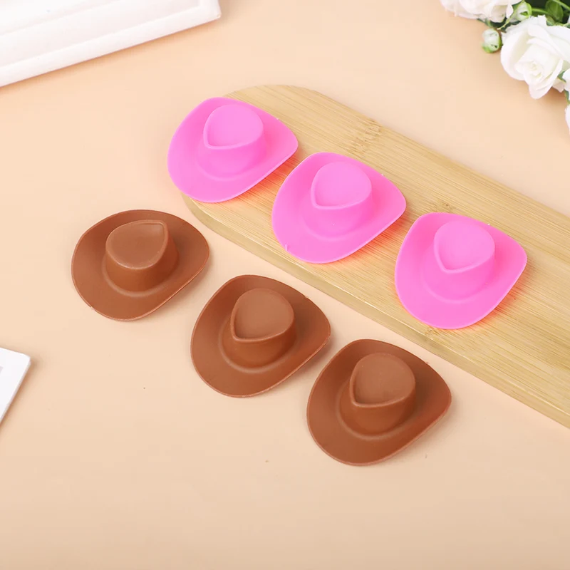 10/20 stücke Mini Wein Flasche Kappe Kleine Rosa Cowboy Hut DIY Nette Puppe Hut Dessert Schmücken Flasche Abdeckung für Home Party Tisch Dekor – Detail 4