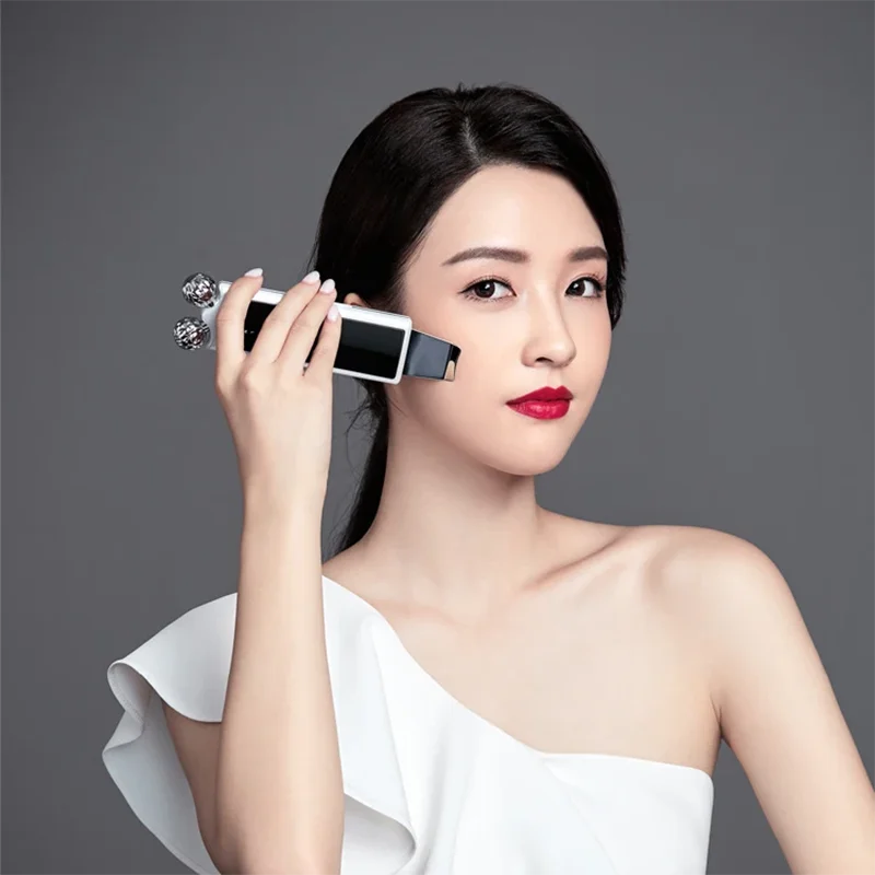 KAKUSAN Beauty Instrument Skin Cleaner Facial Ultrasonic Shovel Peeling Mini Scrubber Massager Dual Purpose Device