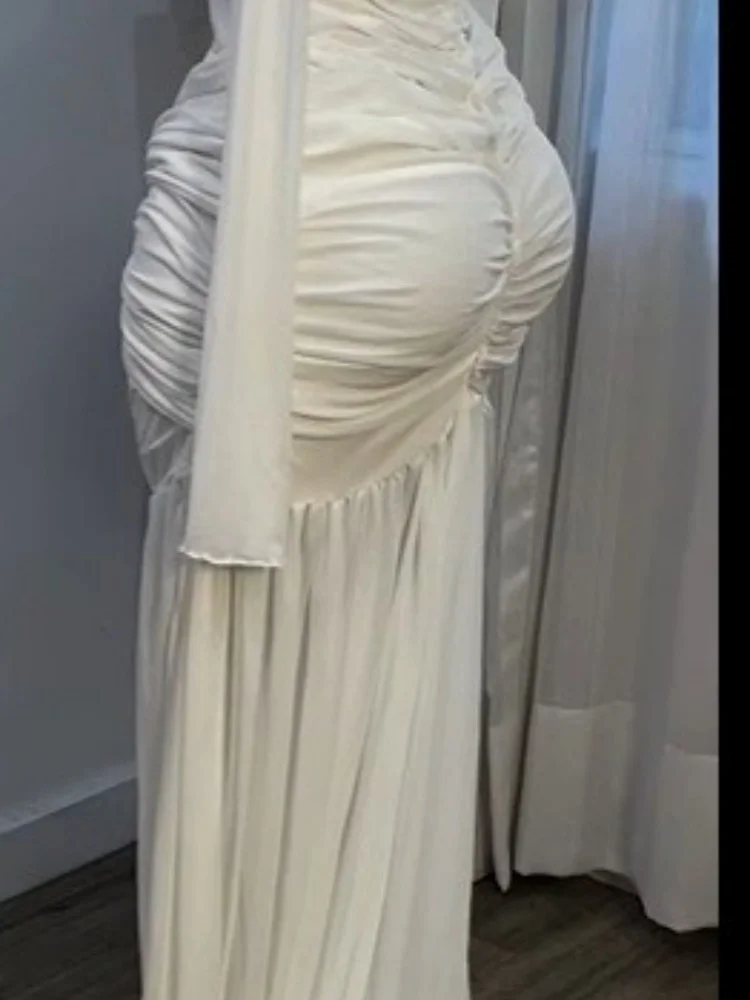 Wmstar Dress Wholesale A Sexy Slimming Strapless Long Solid Color with Cross Border Mesh Fabric Europe America Autumn of 2025