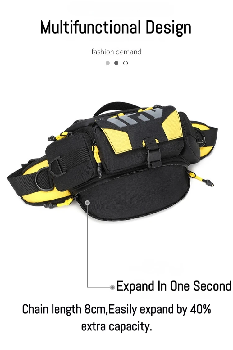Lässige Mode Herren Taille Tasche Atmungsaktive Wasserdichte Langlebige Umhängetasche Outdoor Sport Radfahren Wandern Taktische Brust Tasche – Detail 11