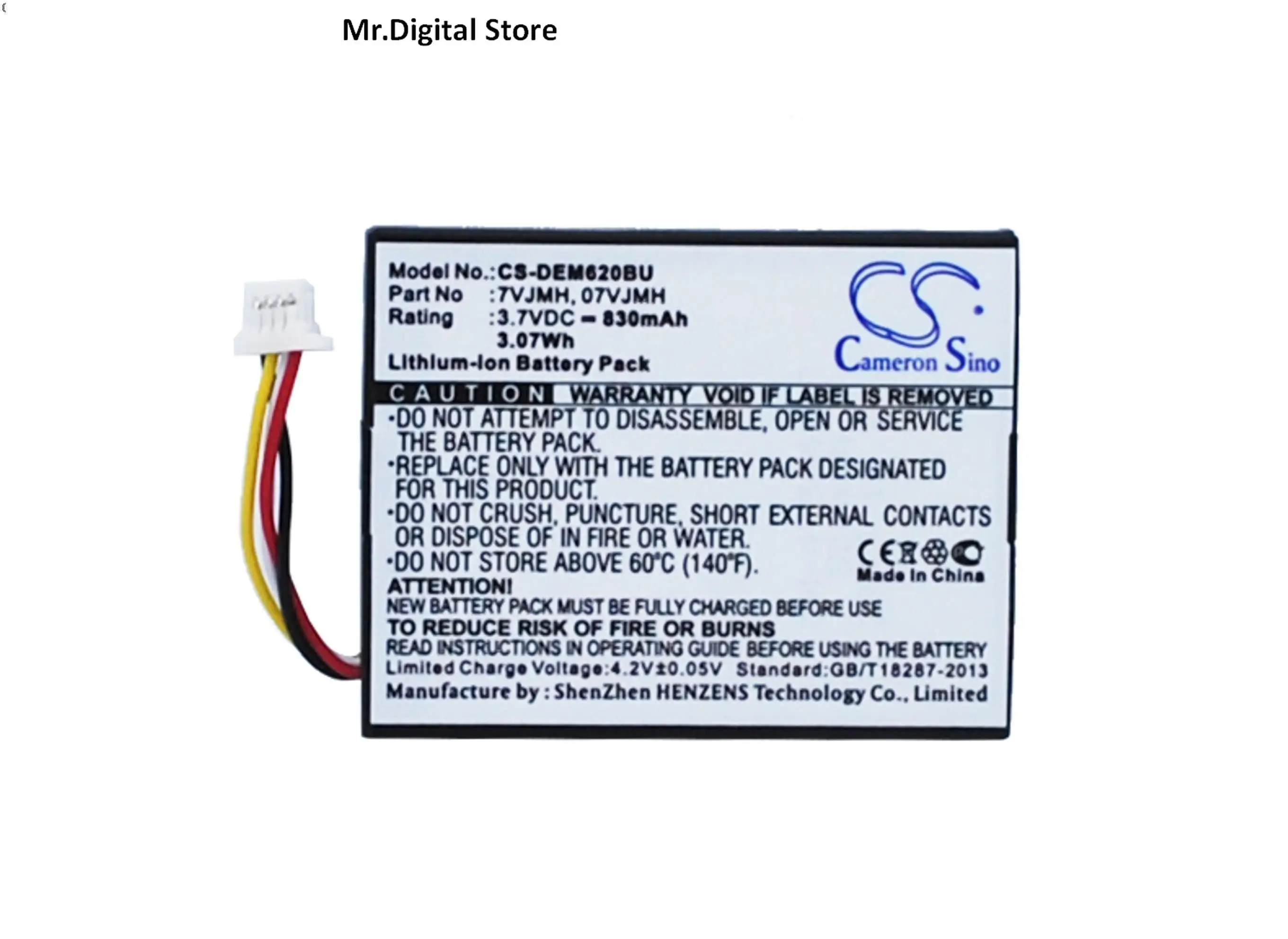 

Cameron Sino 830mAh Battery 7VJMH for DELL PERC H710, H710P,H810,PowerEdge M620, R320,R420,R520, R620, R720, R820, T110 II, T420