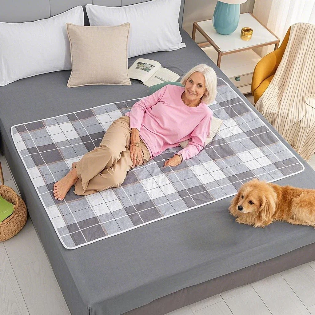 Bed Protection Pads Washable Reusable Absorbent Anti Slip for Adults Dog Cat Thick Care Pads for Adults