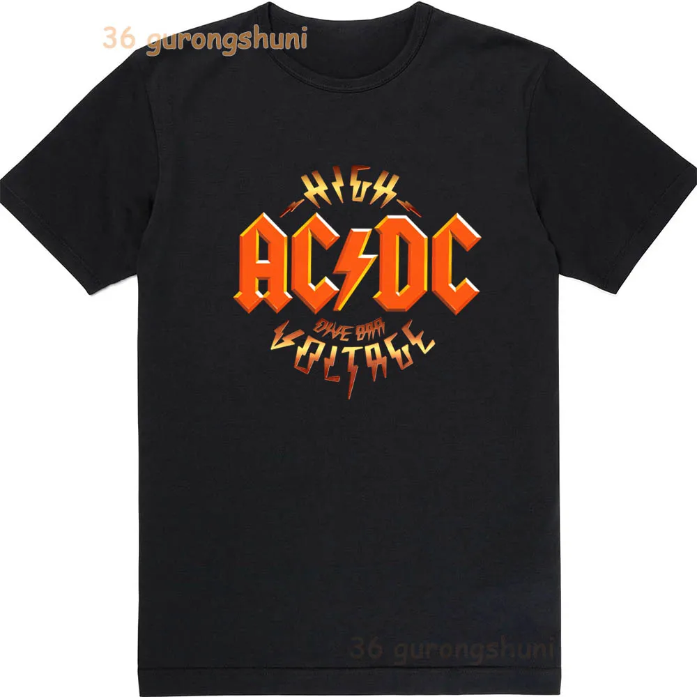Boys T Shirt For Girls summer Tops ACDC print Graphic Tee Baby Short Sleeve Children clothing Kids black Clothes boy t-shirts - 2