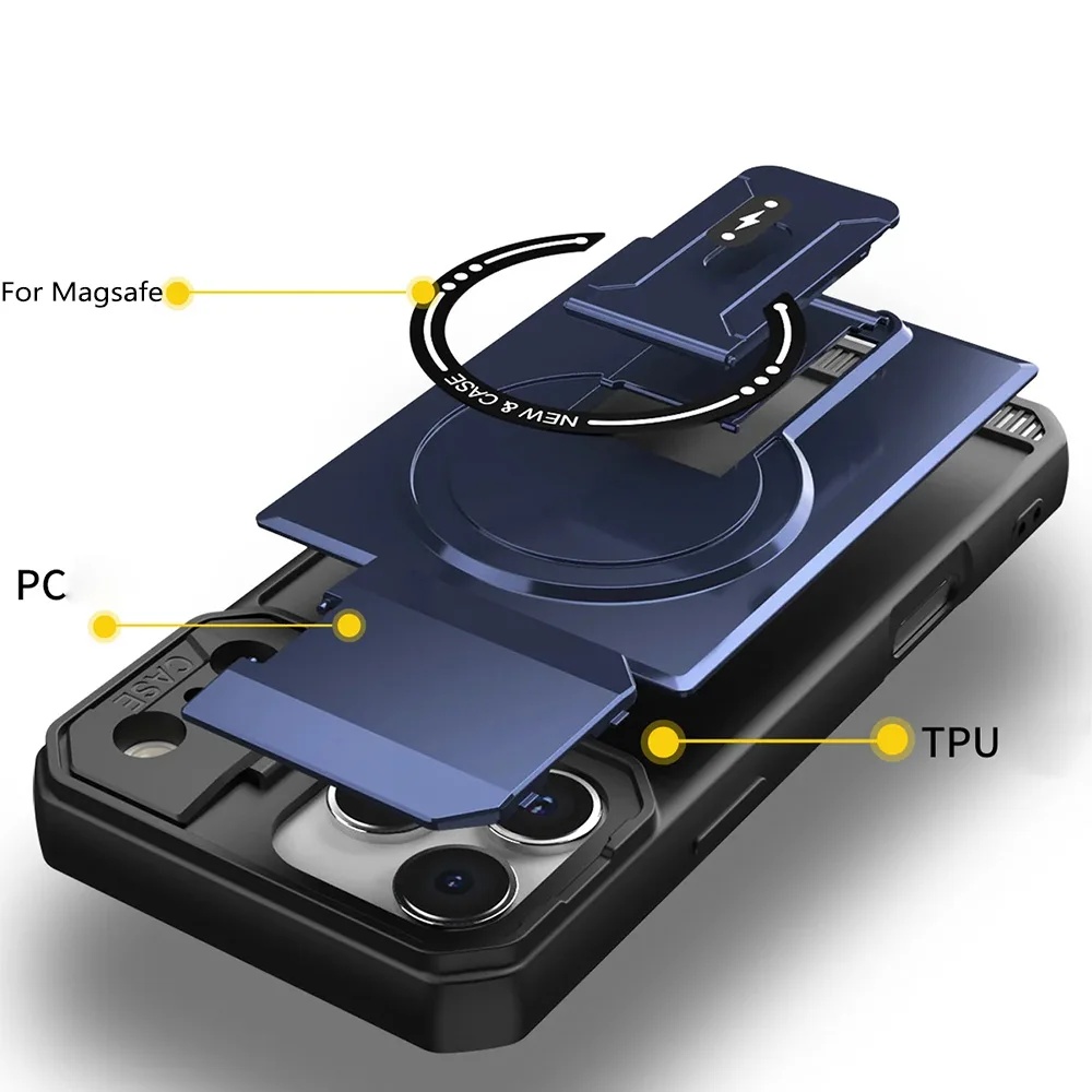 Magnetic Phone Case With Lens Protector And Foldable Stand_voghion.com