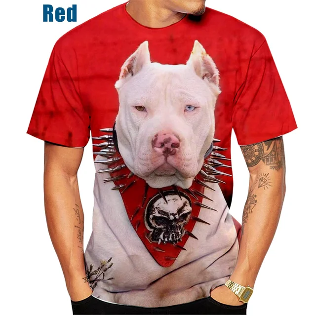 2022 New 3D Pitbull Dog Painting Man Casual T-shirt XS~5XL