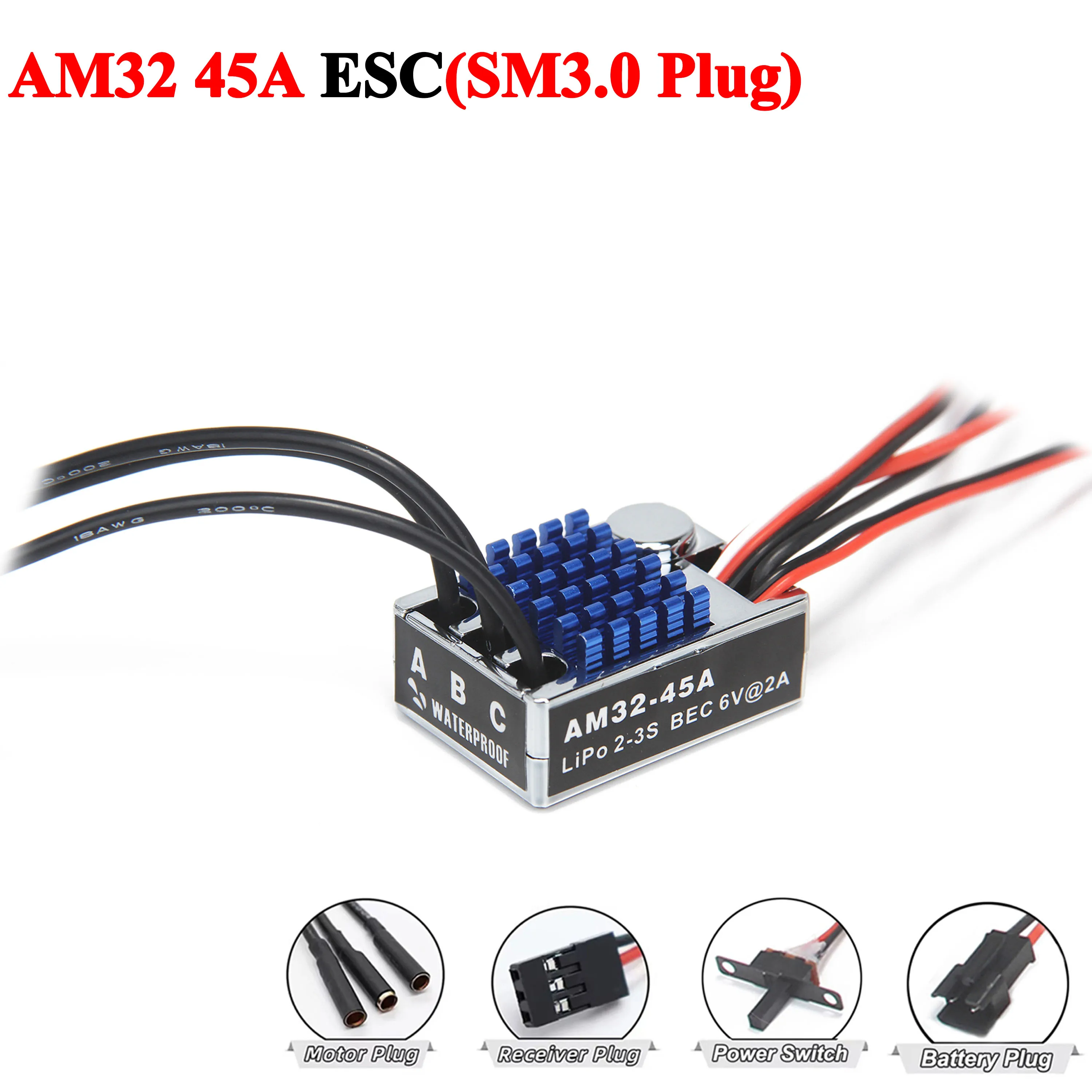 Power Combo 2322 2600KV Bürstenlosen Motor Metall Getriebe AM32 45A ESC 7CH Sender 21G Servo für RC Auto MN82 MN78 MN168 MN99 – Detail 14