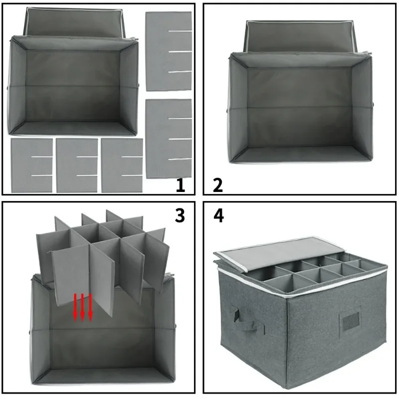 Wine glass storage box Wine glass storage box with divider Wine box 6