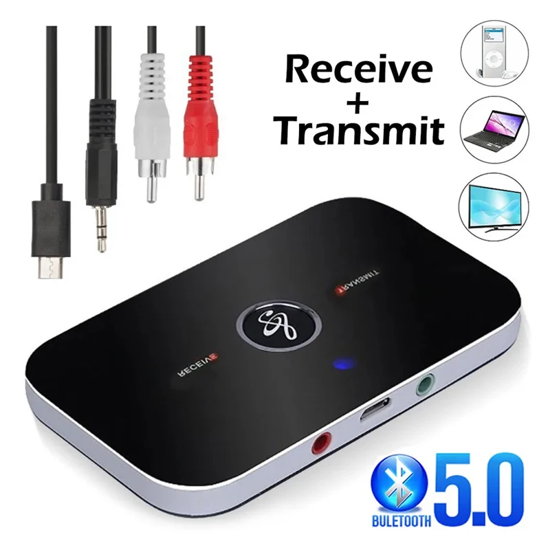 Bluetooth Adapter Bluetooth 5.0 Audio Transmitter Receiver Stereo 3.5mm AUX Jack RCA USB Dongle Music Wireless Adapter for Car Kit PC TV Headphone
