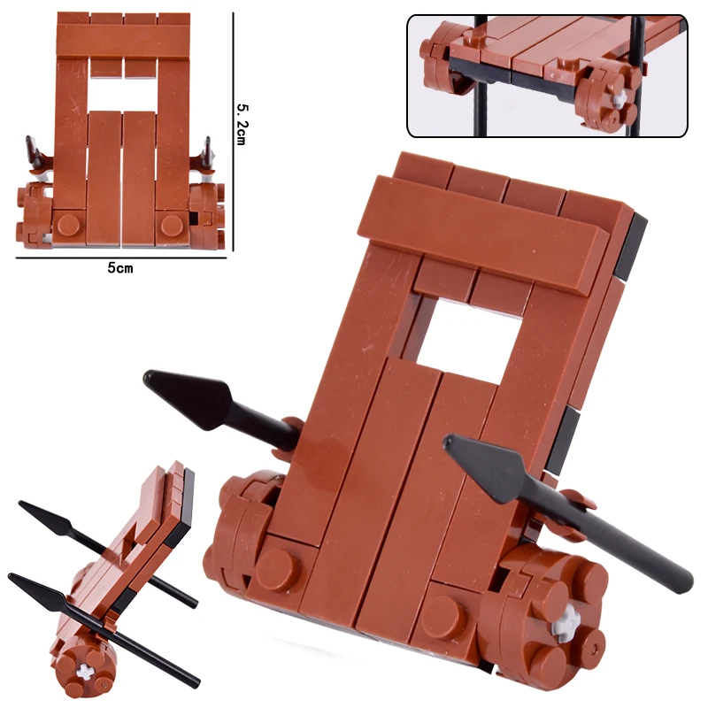 MOC Kreative Mittelalterliche Burg Royal King's Knight Rom Spartacus Chariot Siege Motor Modell Bausteine Ziegel Spielzeug Geschenke – Detail 4