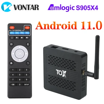 셋톱박스 스마트 TV 박스, 안드로이드 11, 4GB, 32GB, Amlogic S905X4, 2T2R 와이파이, 1000M BT4.1 지원, AV1 4K DLNA TOX1 S905X3, 안드로이드 9