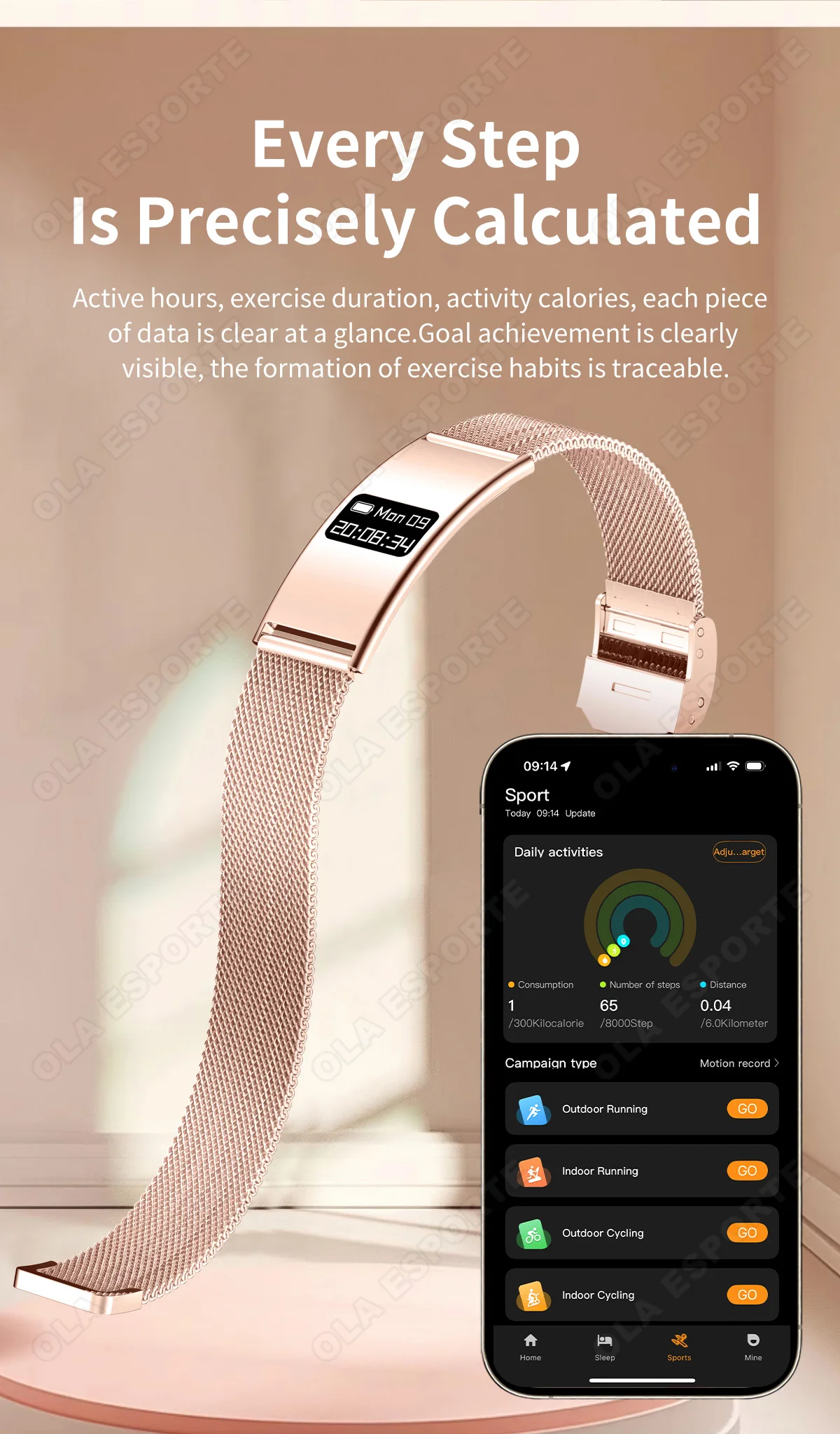 Smart Fitness Armband mit Herzfrequenz