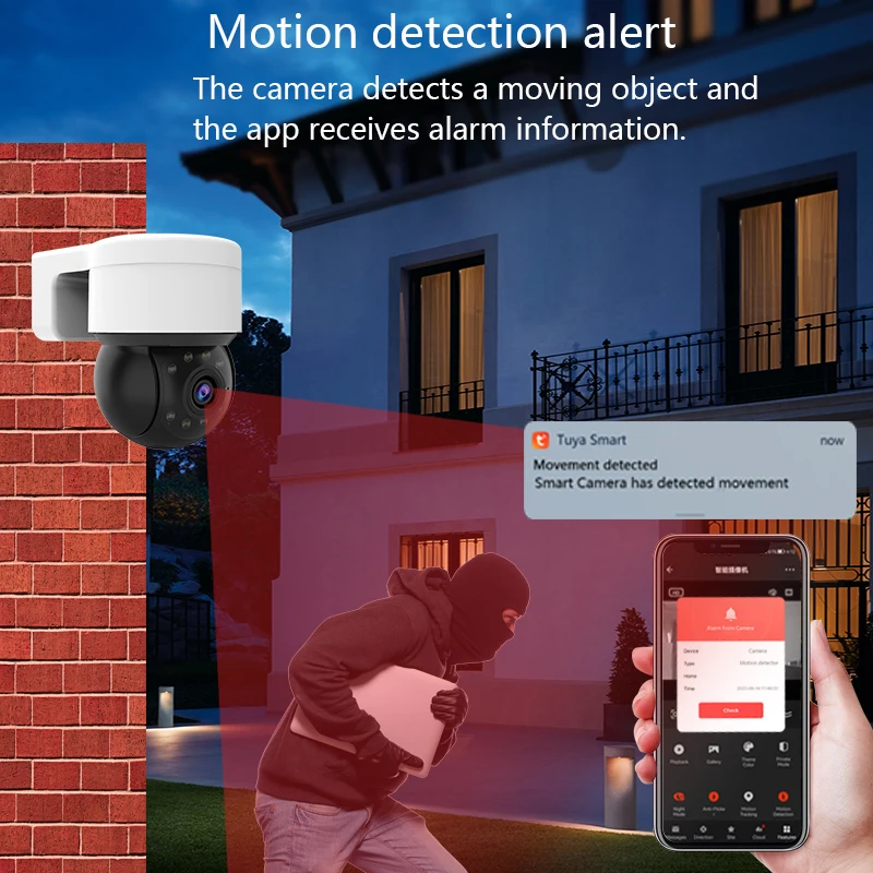 4MP Security Tuya Cameras WiFi Outdoor HD Full Color Night Vision Waterproof Wireless Surveillance Camera with Baby Monitor 5