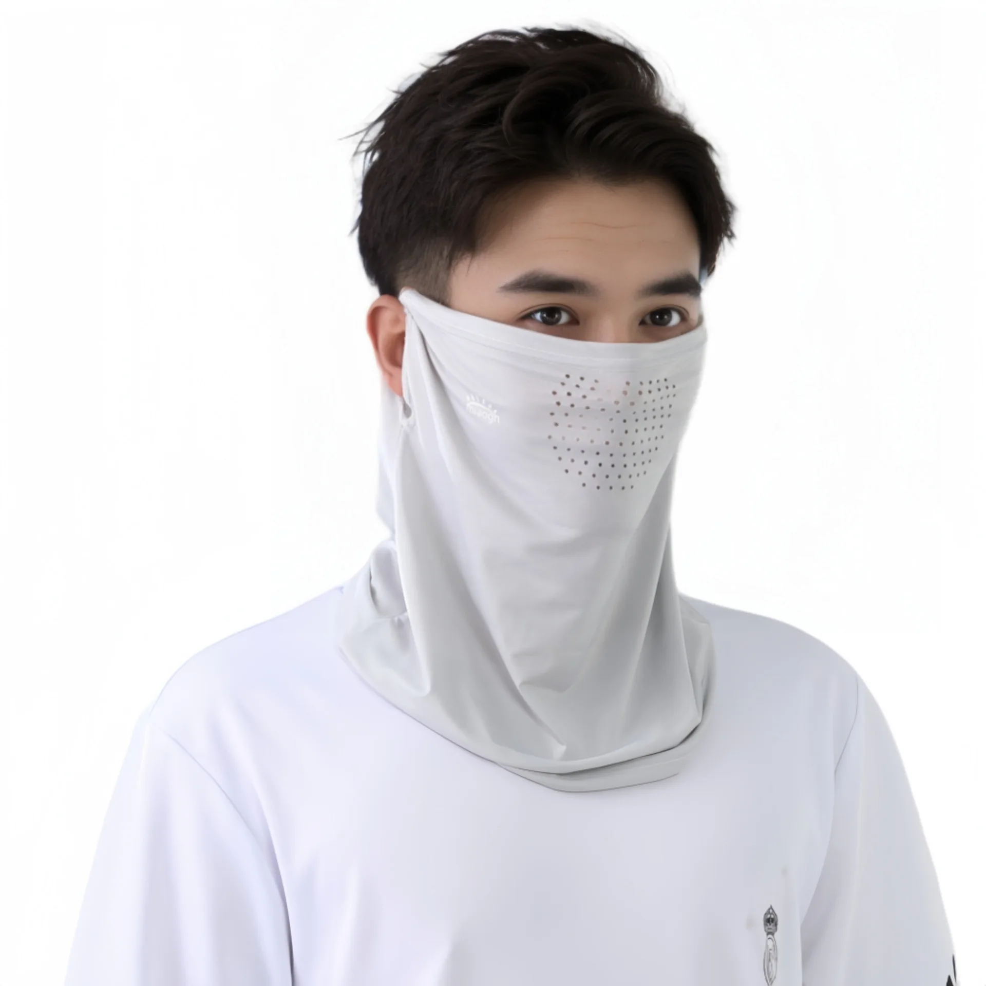 Men's Outdoor Cycling Scarf with Face Mask - Sun Protection Neck Gaiter, Summer Sports Balaclava for Sunscreen UV Defense