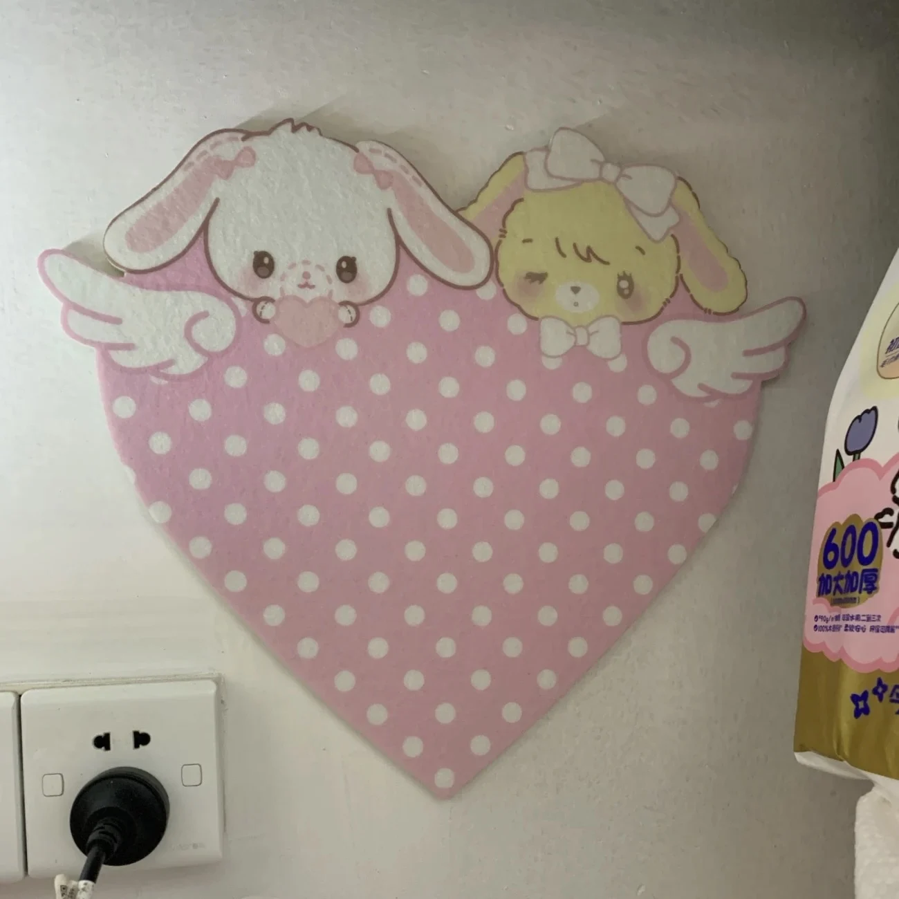 Cute Cartoon Bunny Felt Decoration Cork Board Wall Photo Message Board Wall Punch-free No Damage Room Decoration